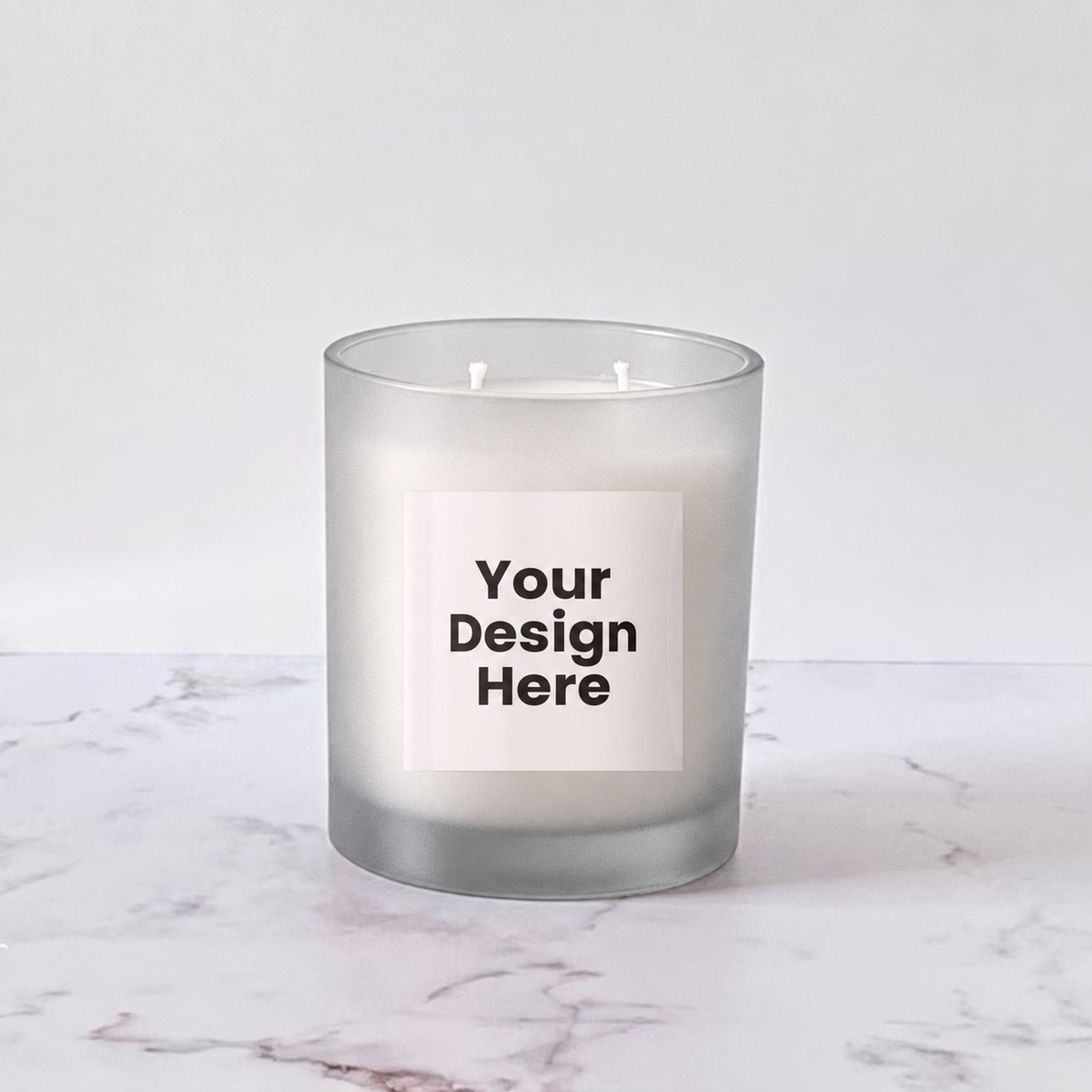 14 Oz White Frosted Private Label Candles (12 Candles)