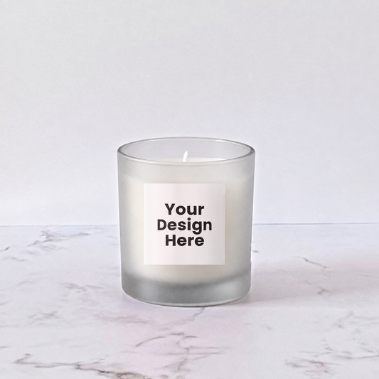 9 Oz White Frosted Private Label Candles (12 Candles)