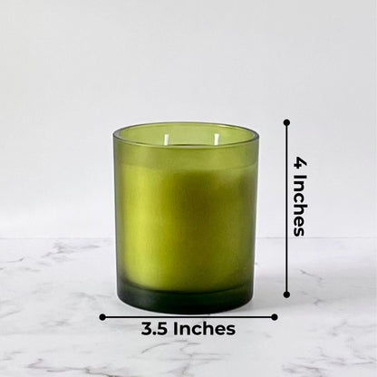 Private Label Candles by Velavida Candles 14 Oz Green Frosted Candle (12 Candles)