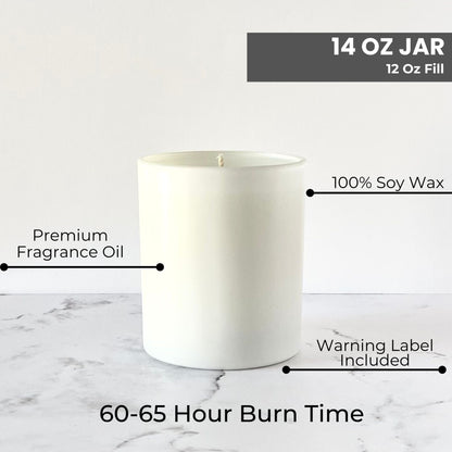 Private Label Candles by Velavida Candles 14 Oz White Matte Private Label Candles (12 Candles)